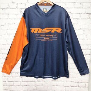 Mens MSR Axxis Orange Blue Motorcycle Dirt Bike Long Sleeve Jersey Shirt Sz. 2X